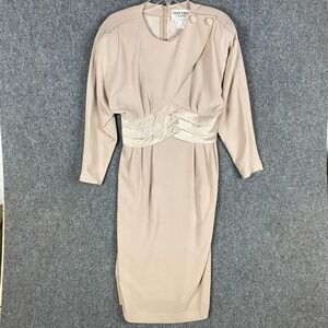 Daymor Couture Dress Women's Size 10 Triacetate Blend Adults Formal Beige